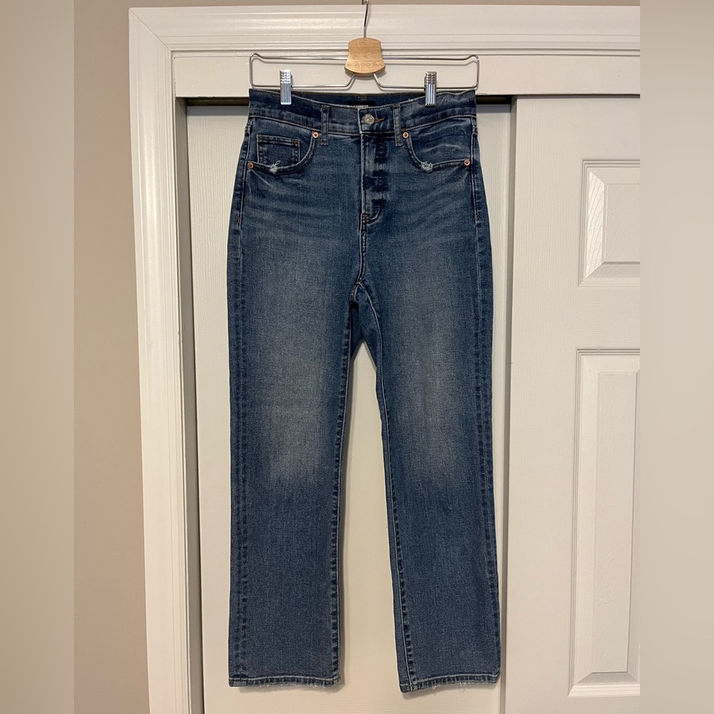 Express High Rise Straight Ankle Jeans